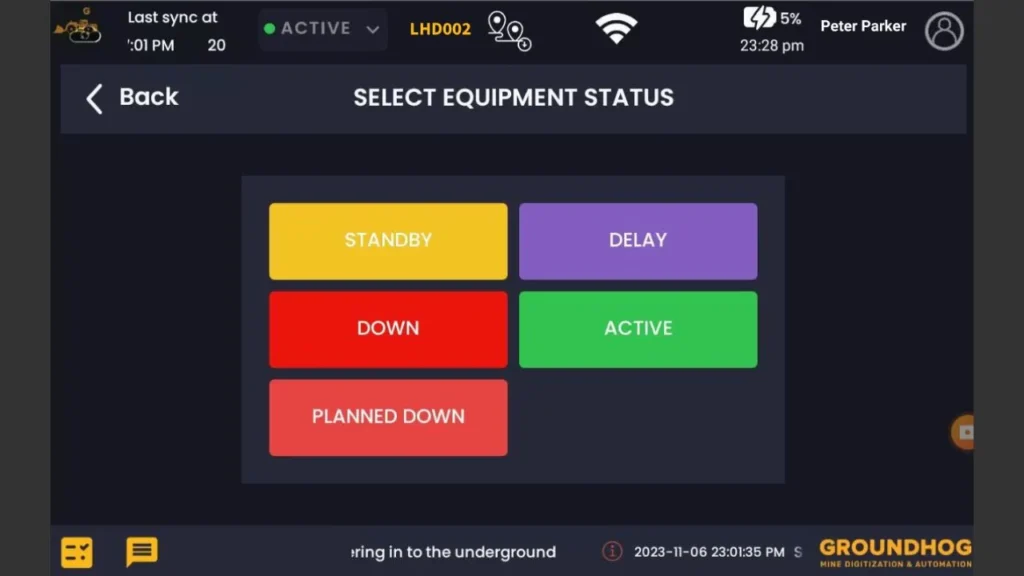 GroundHog FMS Operator App - delay tracking